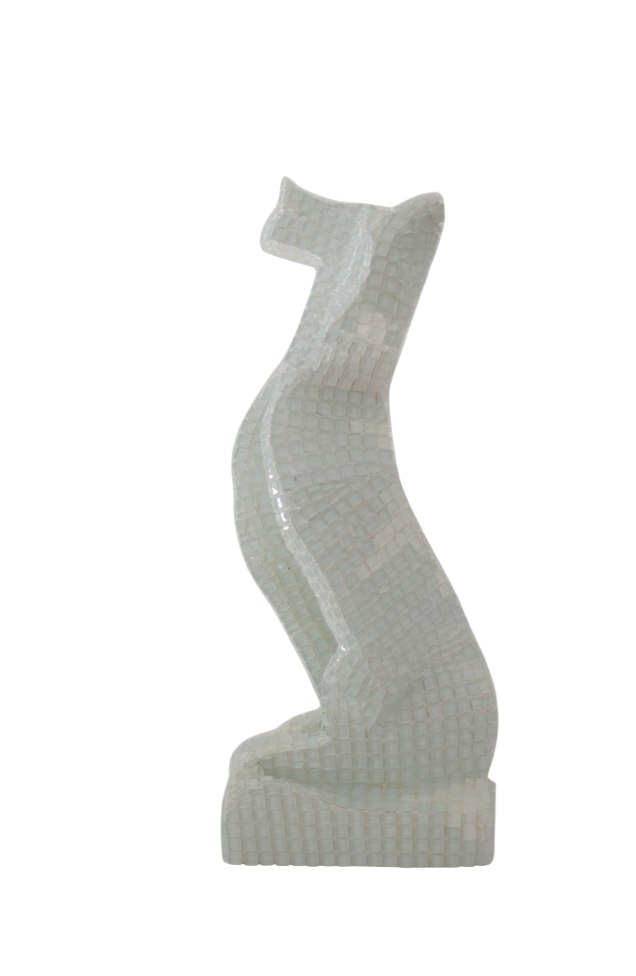 Mania Adamopoulou, Egyptian Cat, foam, plaster, glass chips, 17 x 65 x 22 cm :—: 2.500€